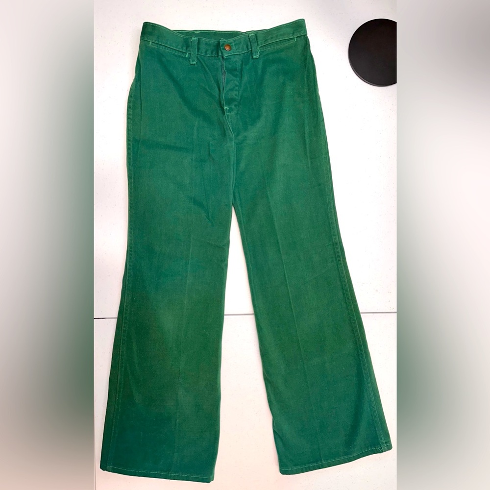 “Cheap jeans” Denim Pants Women's Size 31Green Wide Leg VTG No Back Pockets